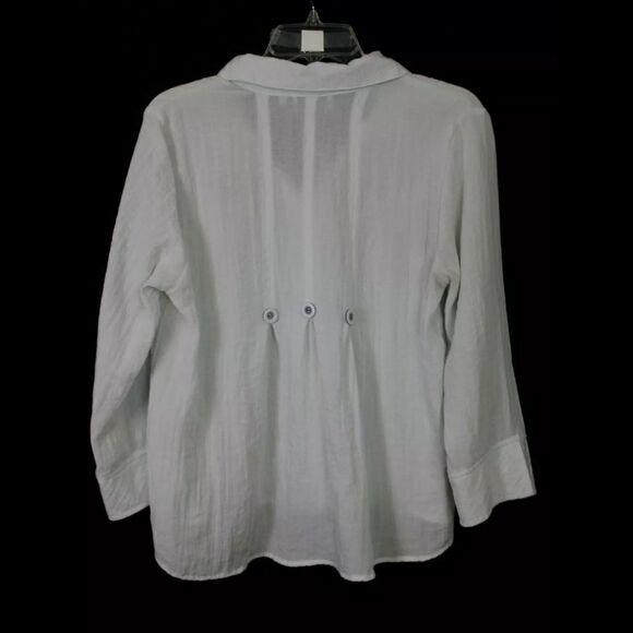 Habitat Clothes To Live In White Button Blouse Size S Red Elephant Embroidered. - Picture 2 of 8